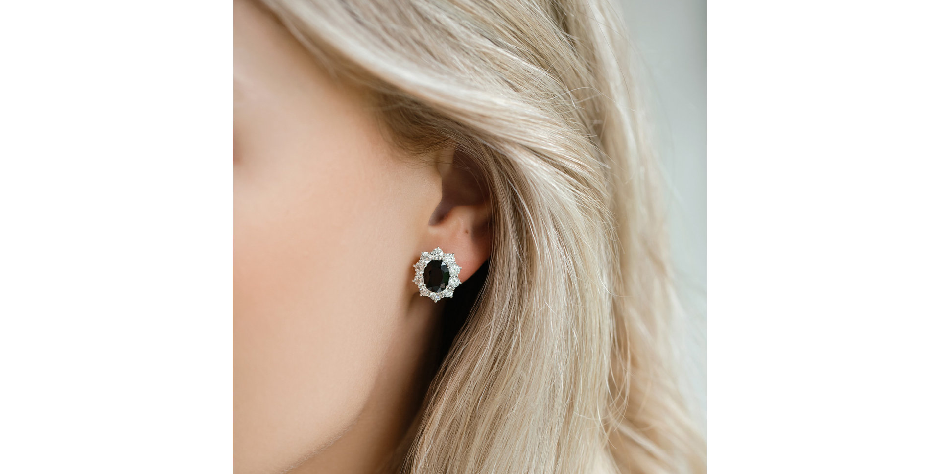 Náušnice so smaragdom a diamantmi Princess