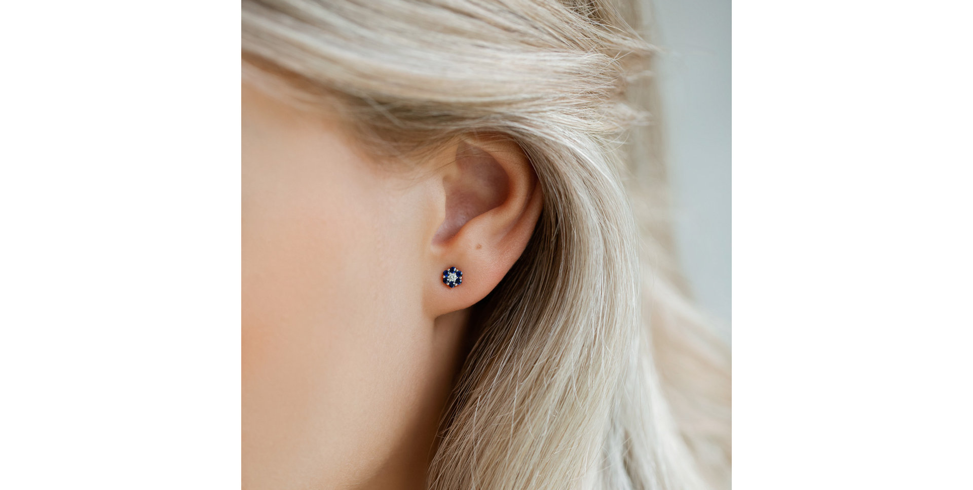 Náušnice s diamantom a zafírmi Eternal Brilliance