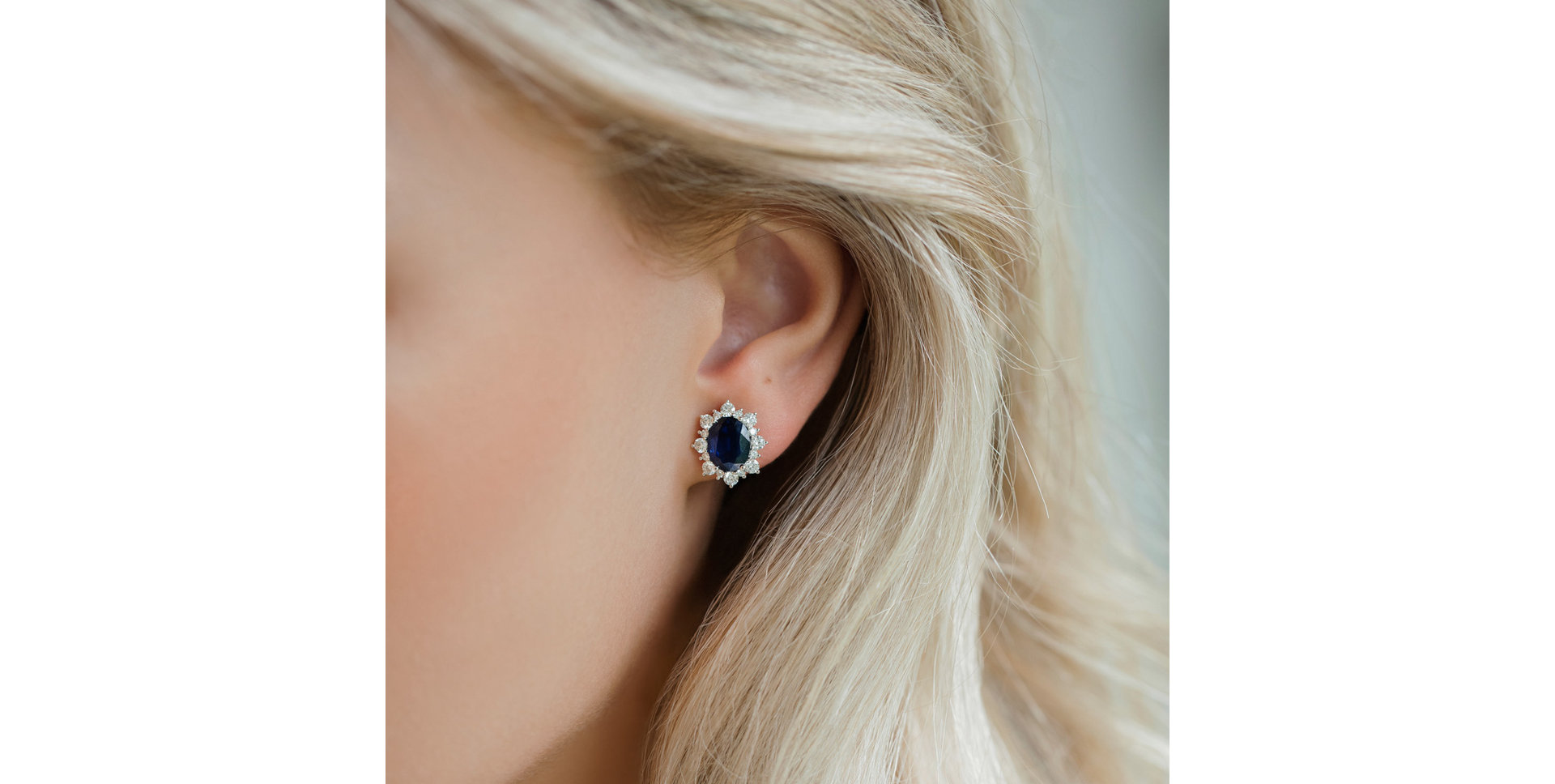 Náušnice s tanzanitom a diamantmi Mary Magdalene