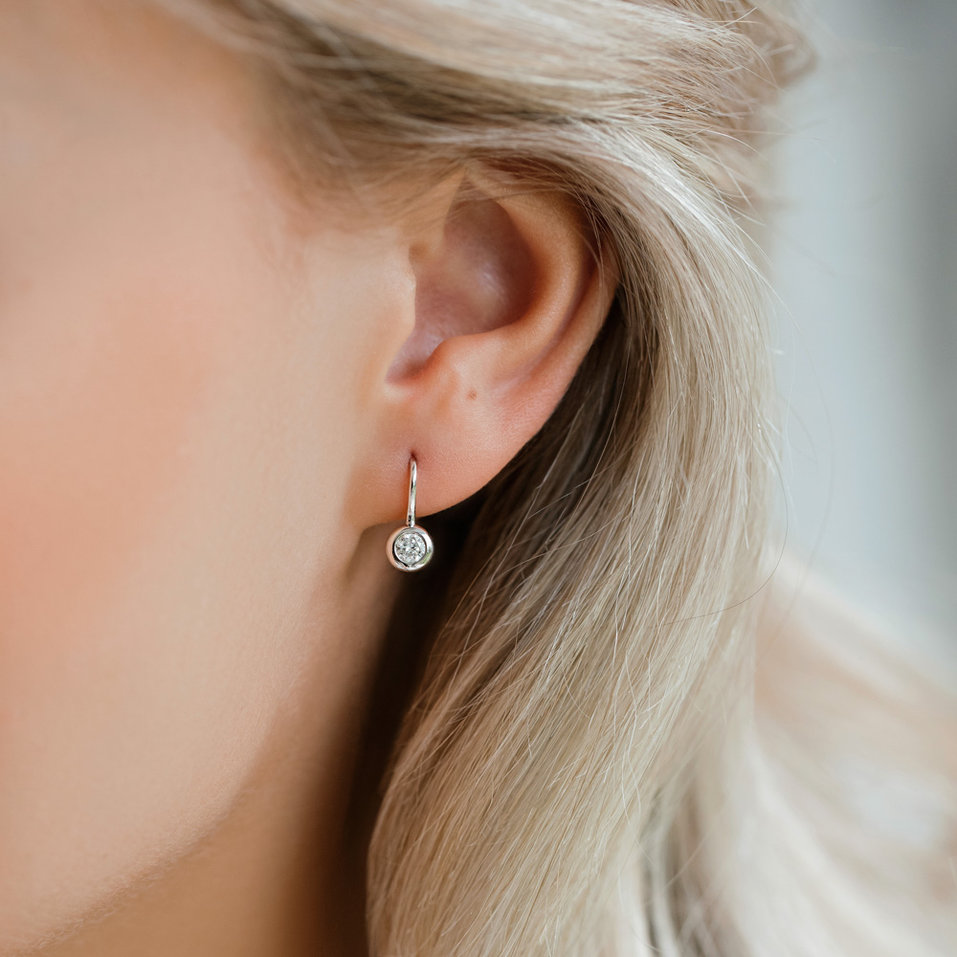 Náušnice s diamantom Sparkling Drops