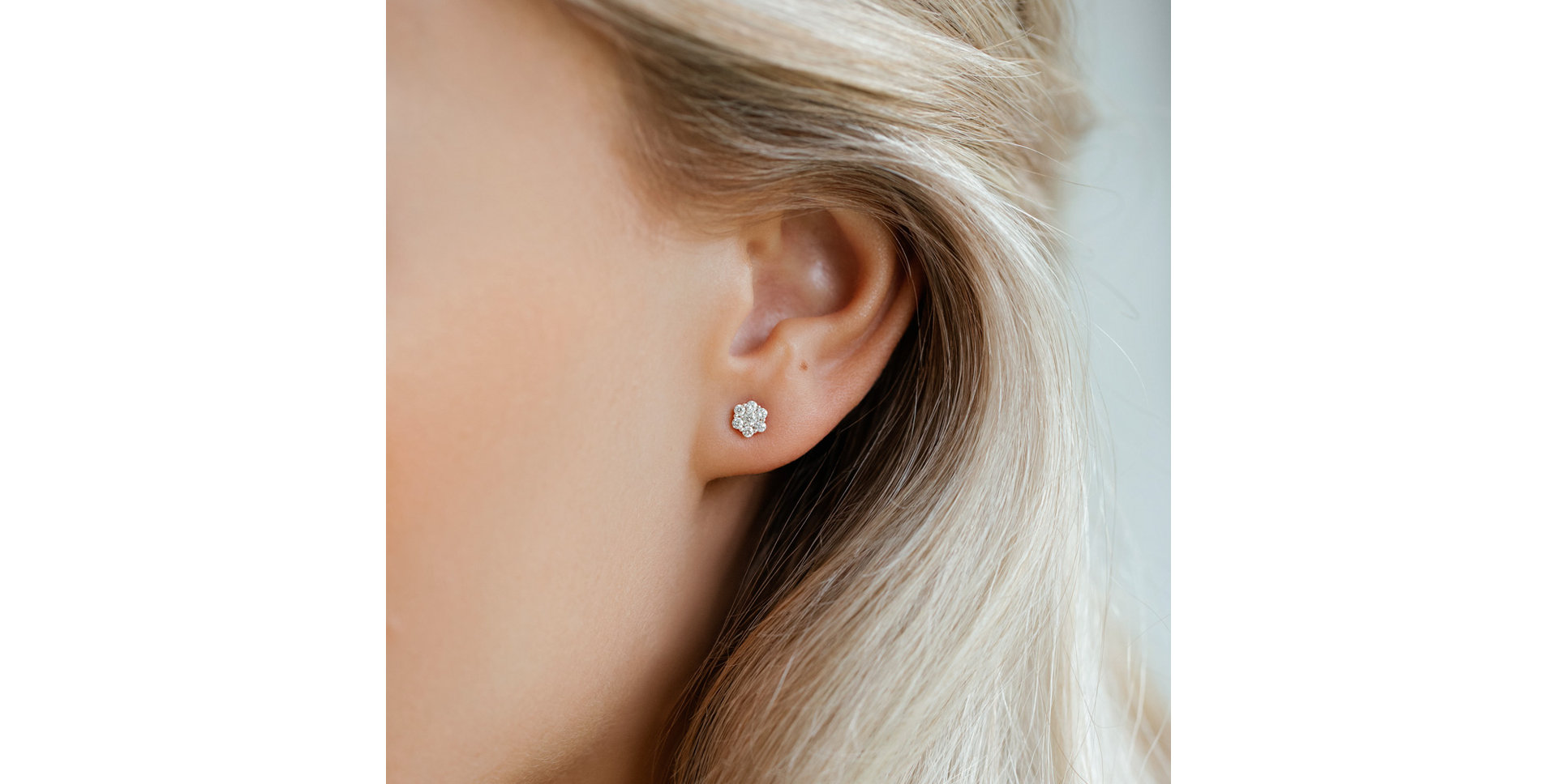 Náušnice s diamantmi Shiny Flower