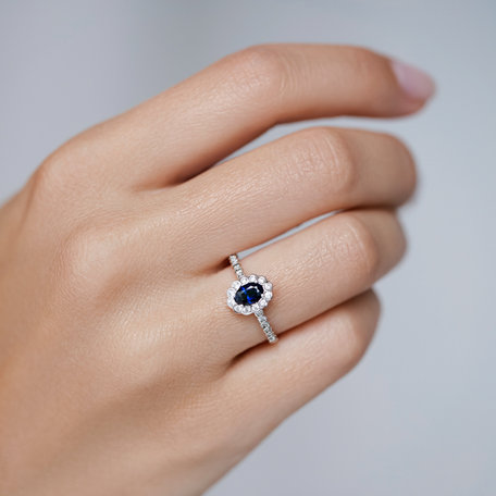 Prsteň s zafírom a diamantmi Princess Glamour