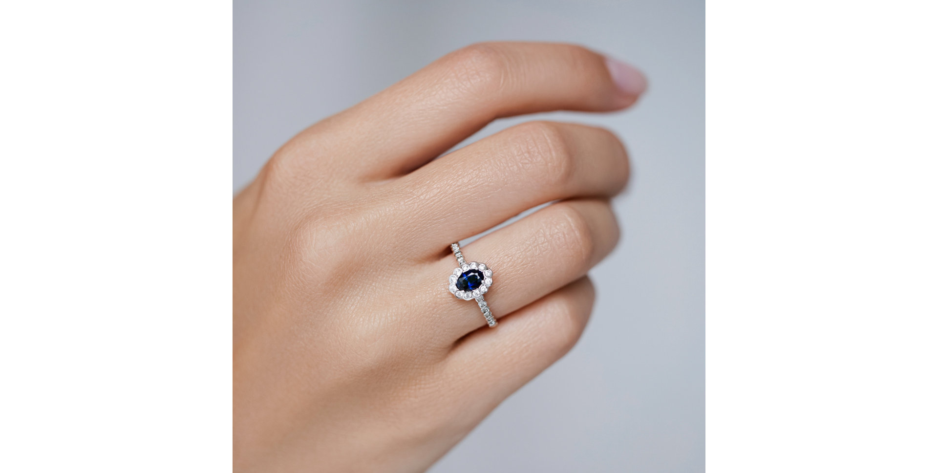Prsteň s diamantmi a zafírom Glamour Princess