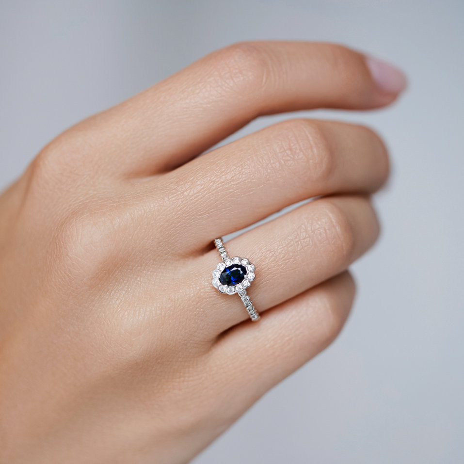 Prsteň s diamantmi a zafírom Glamour Princess