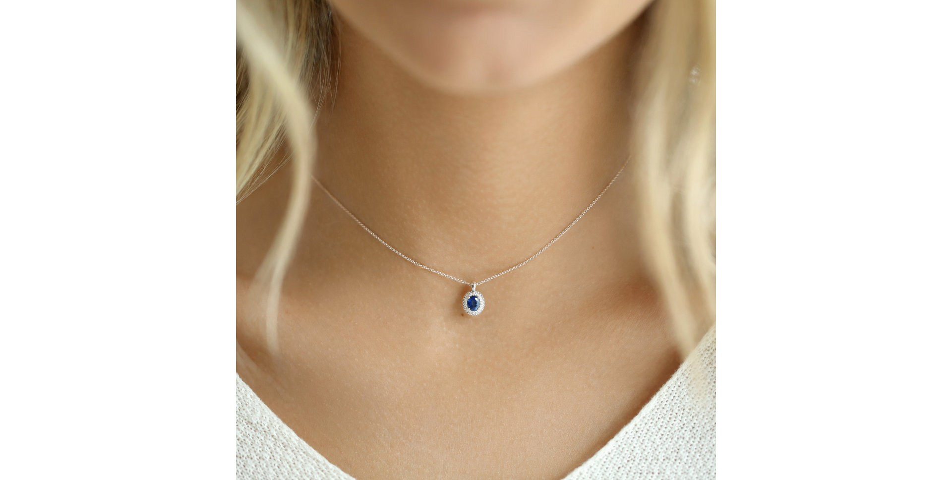Náhrdelník s diamantmi a zafírom Royal Sapphire