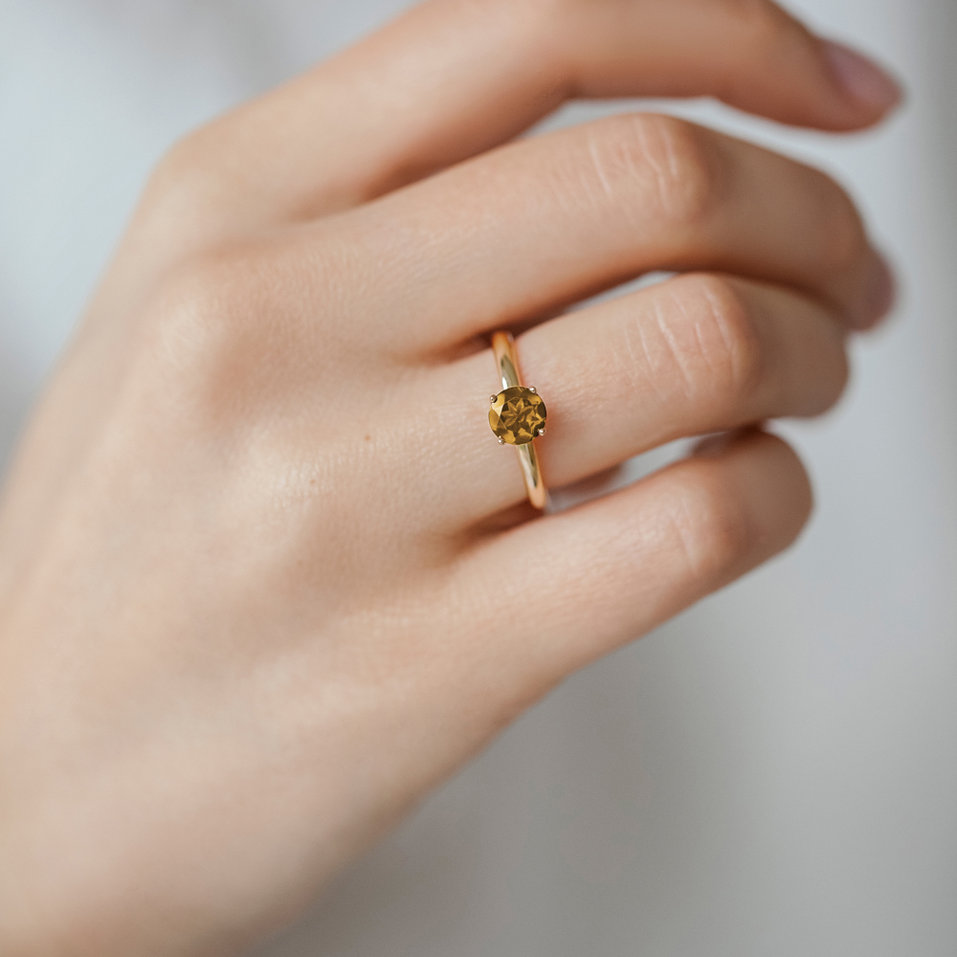 Prsteň s citrínom madeira Bonbon