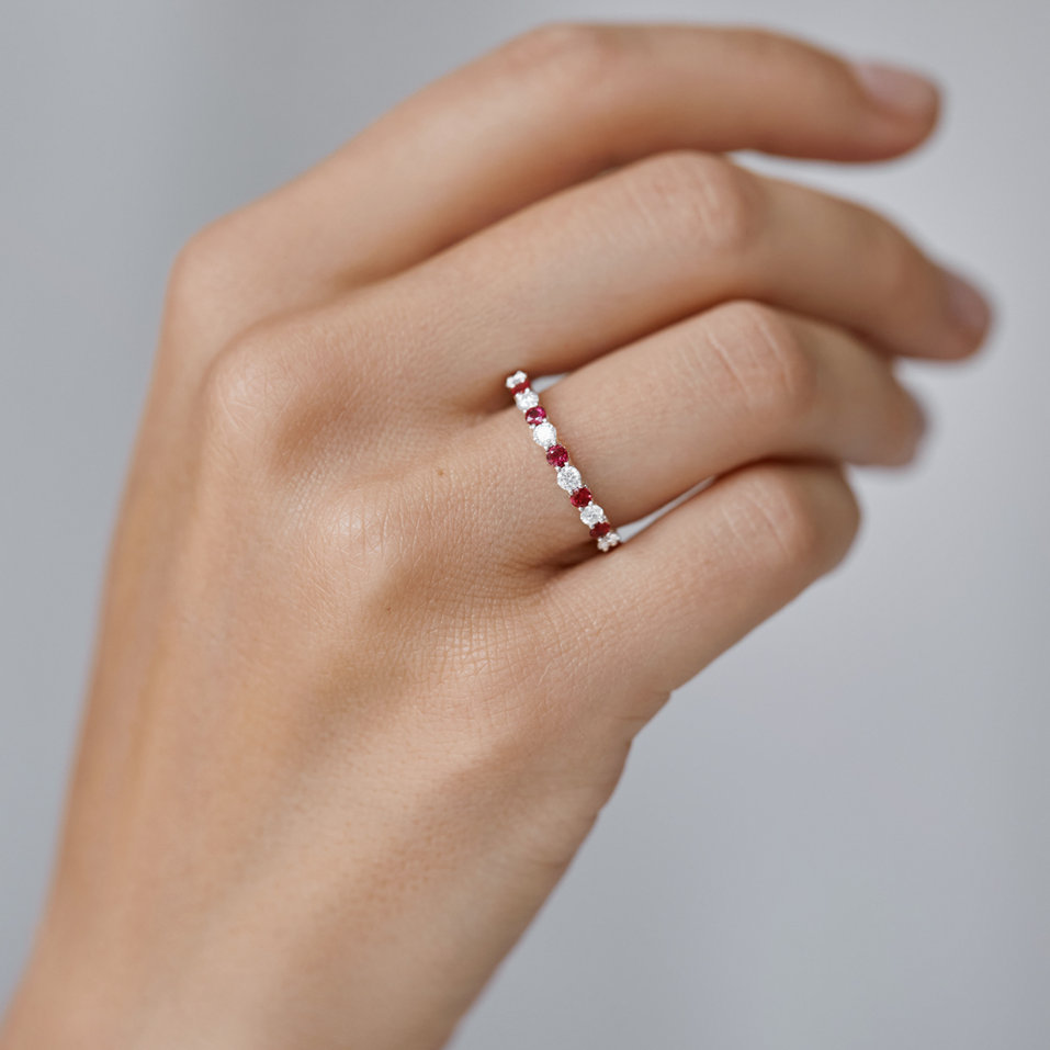 Prsteň s diamantmi a zafírmi Sevasti