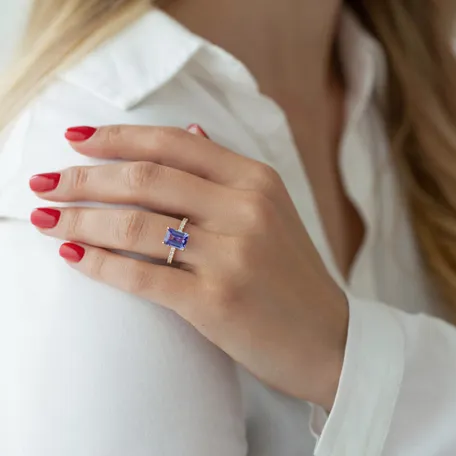 Prsteň s tanzanitom a diamantmi Proud Promise