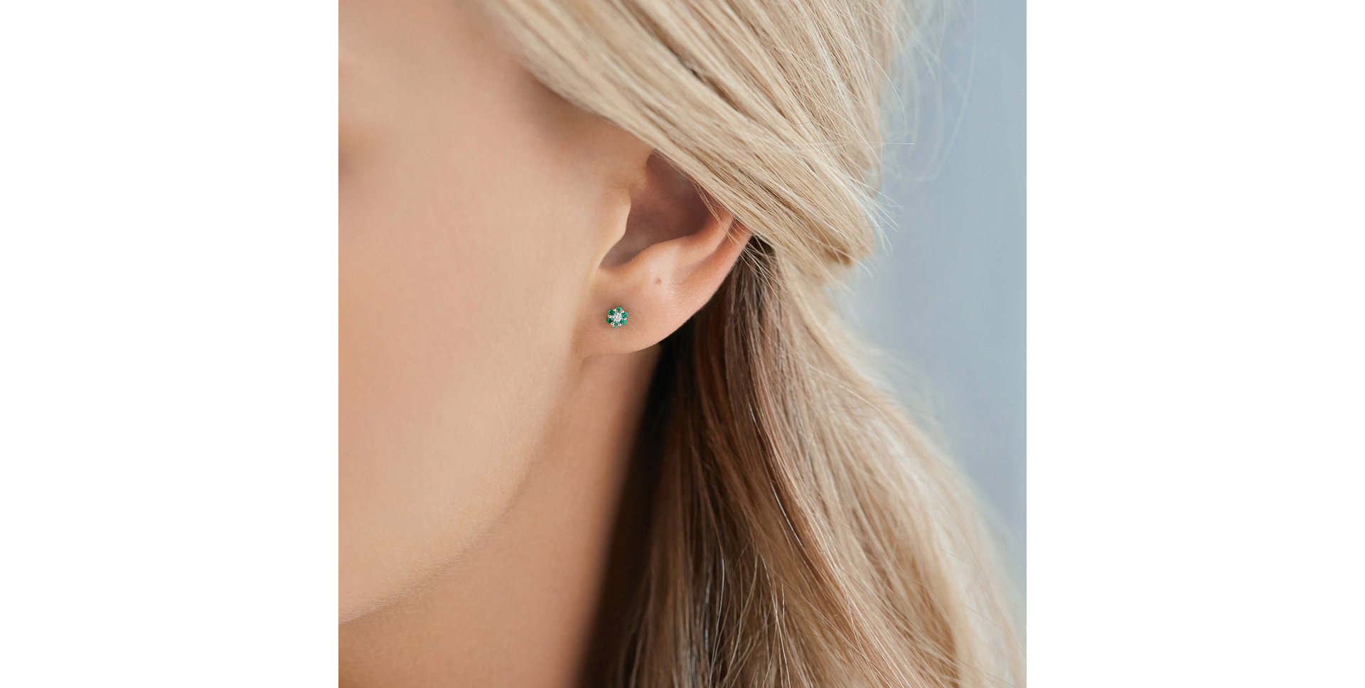 Náušnice s diamantom a smaragdmi Shiny Constellation