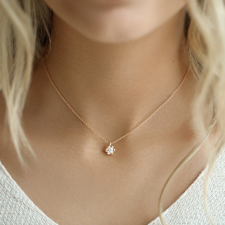 Náhrdelník s diamantom Blooming Love