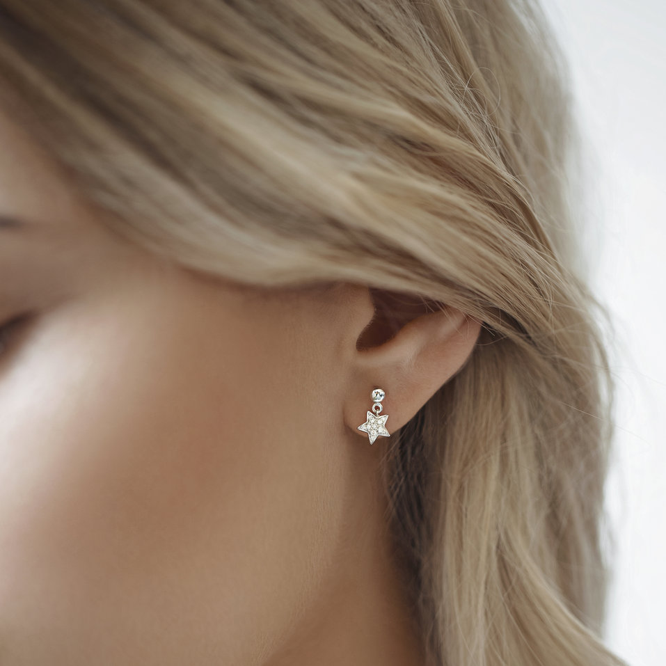 Náušnice s hnedými diamantmi Amazing Night