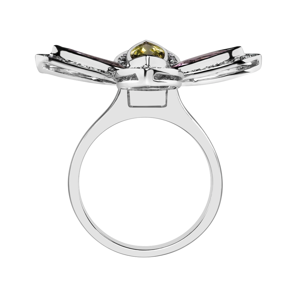 Prsteň s diamantmi a zafírmi Blooming Beauty