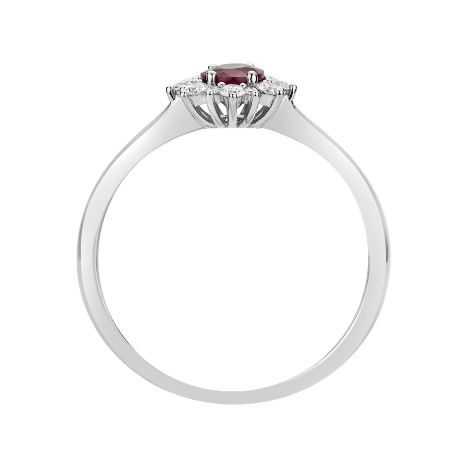 Prsteň s diamantmi a rubínom Princess