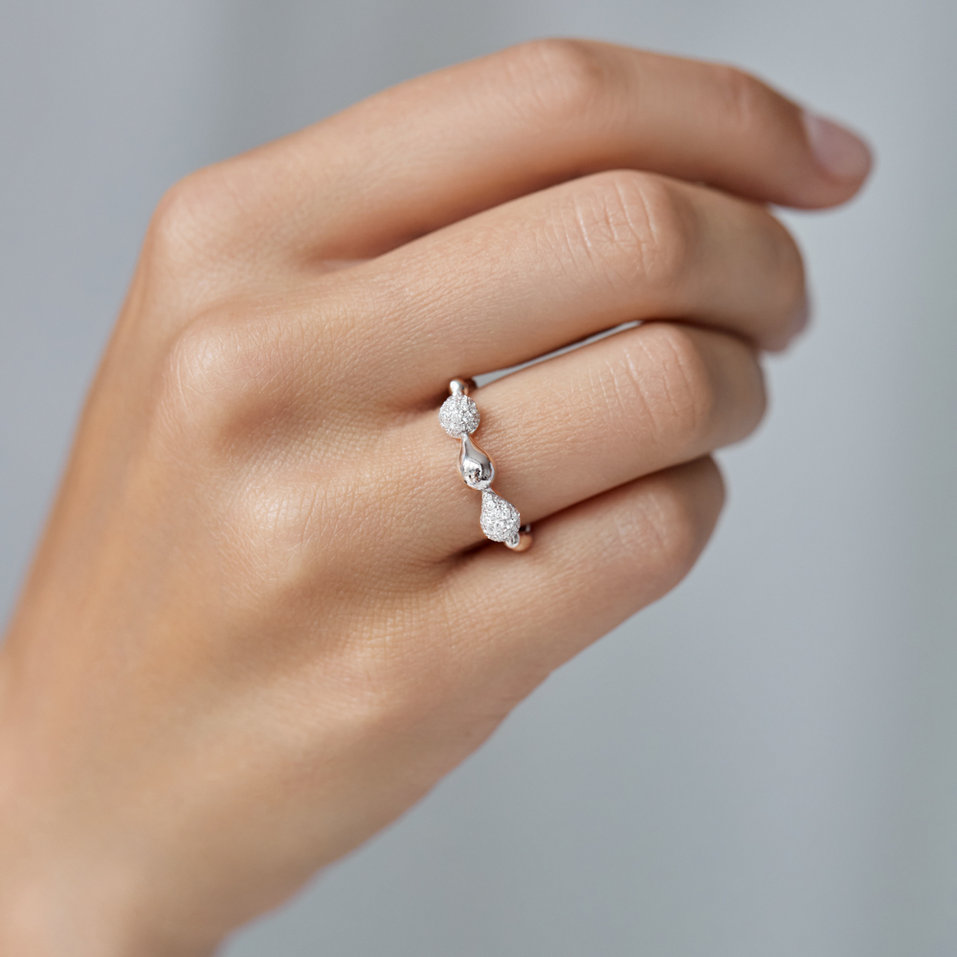 Prsteň s diamantmi Frozen Tear