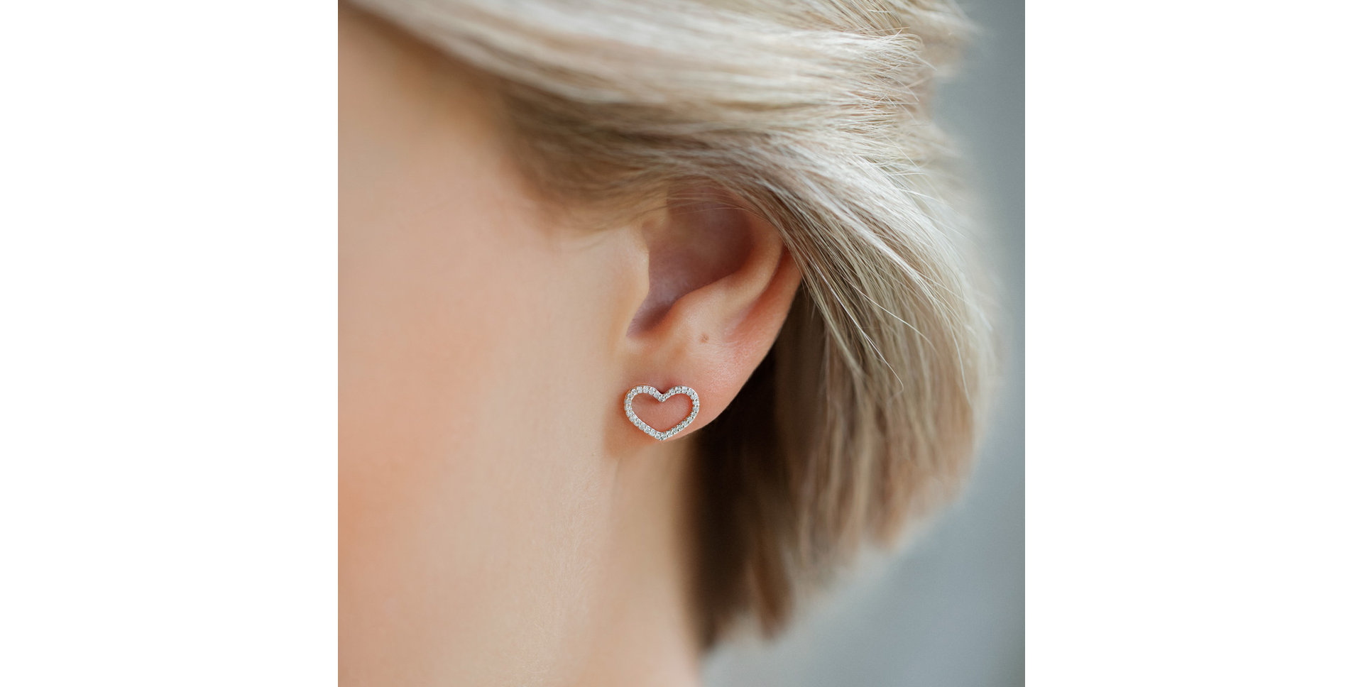 Náušnice s diamantmi Shiny Hearts