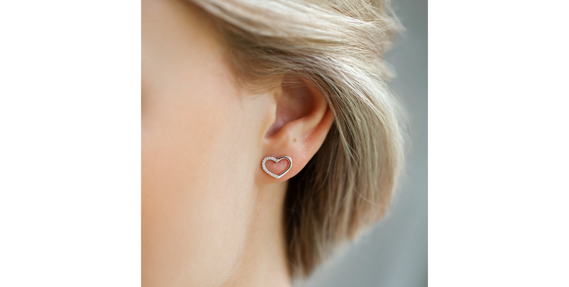 Náušnice s diamantmi Shiny Hearts