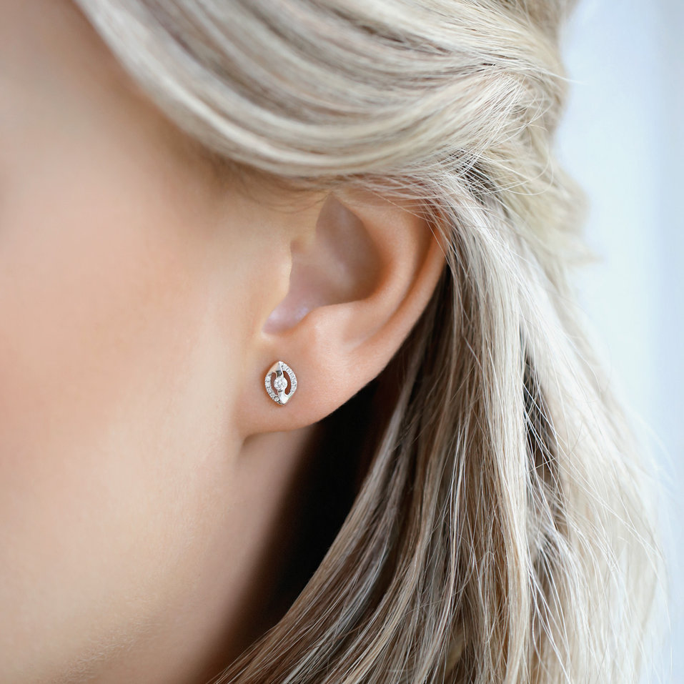 Náušnice s diamantmi Shiny Eye