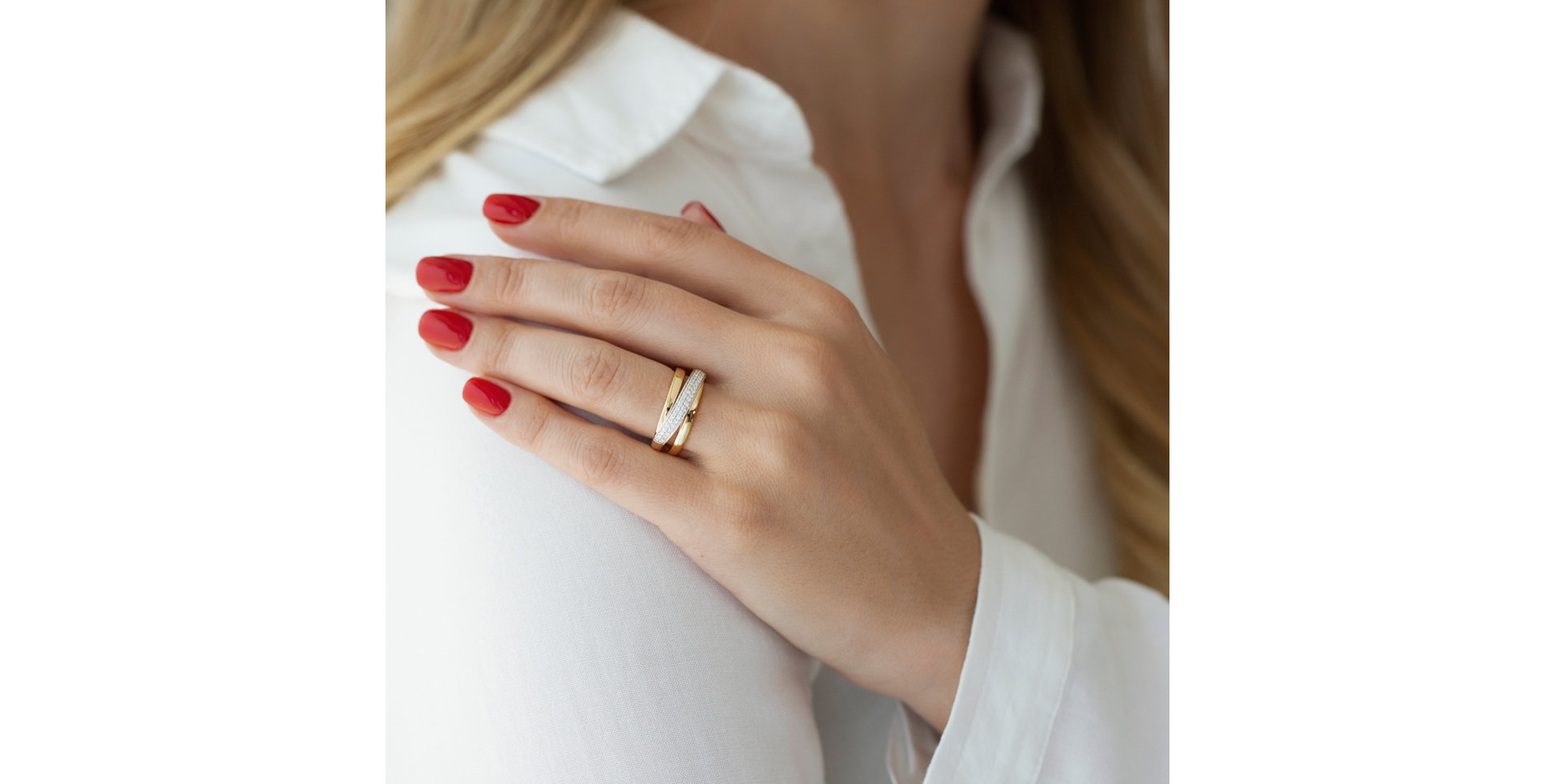 Prsteň s diamantmi Eternity Ray