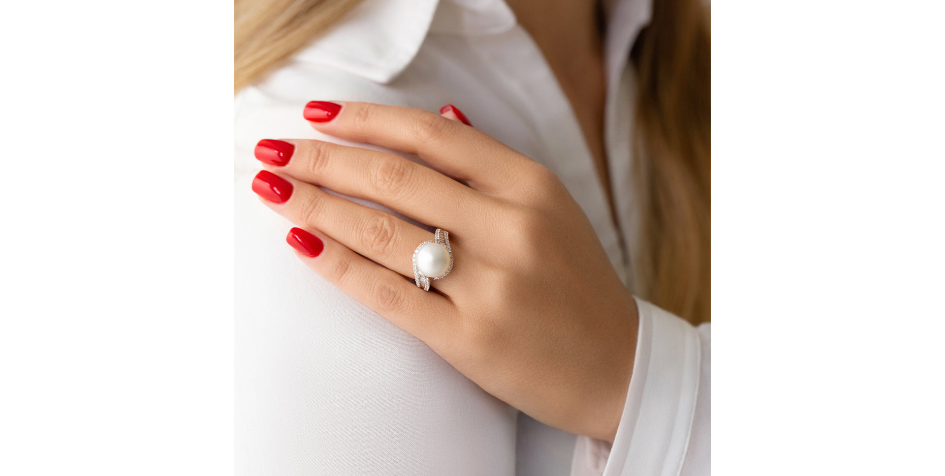 Prsteň s perlou a diamantmi Harmony Queen