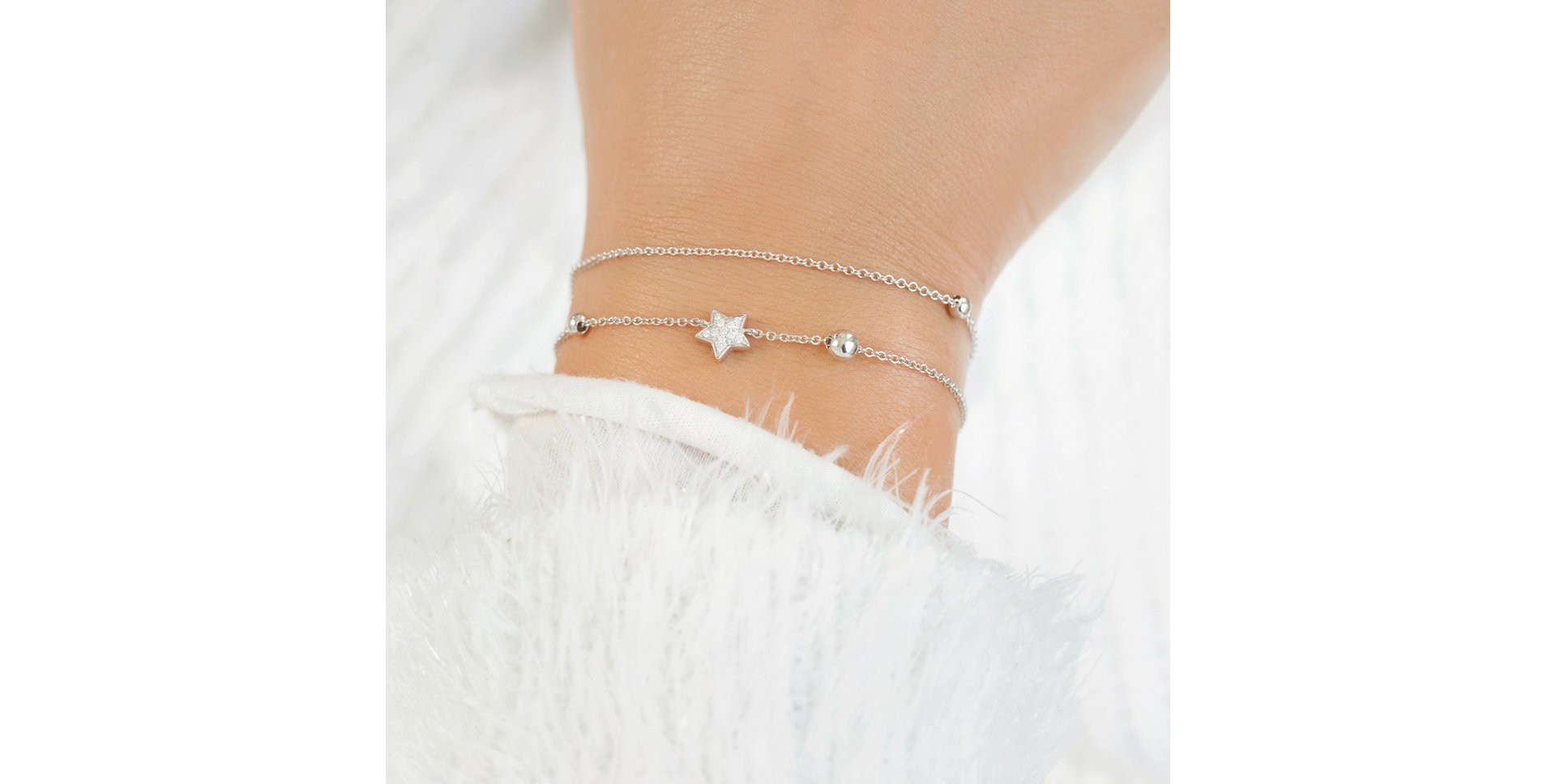 Náramok s čiernymi diamantmi Starshine Message