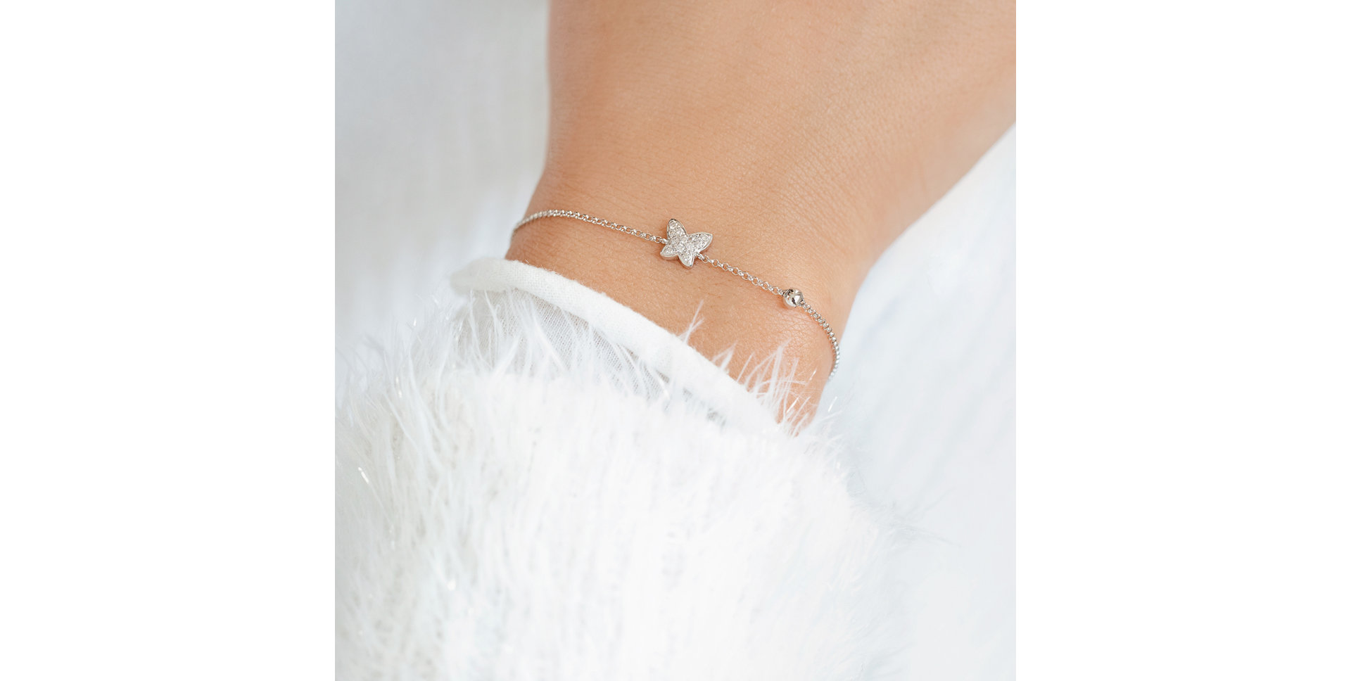 Náramok s čiernymi diamantmi My Butterfly