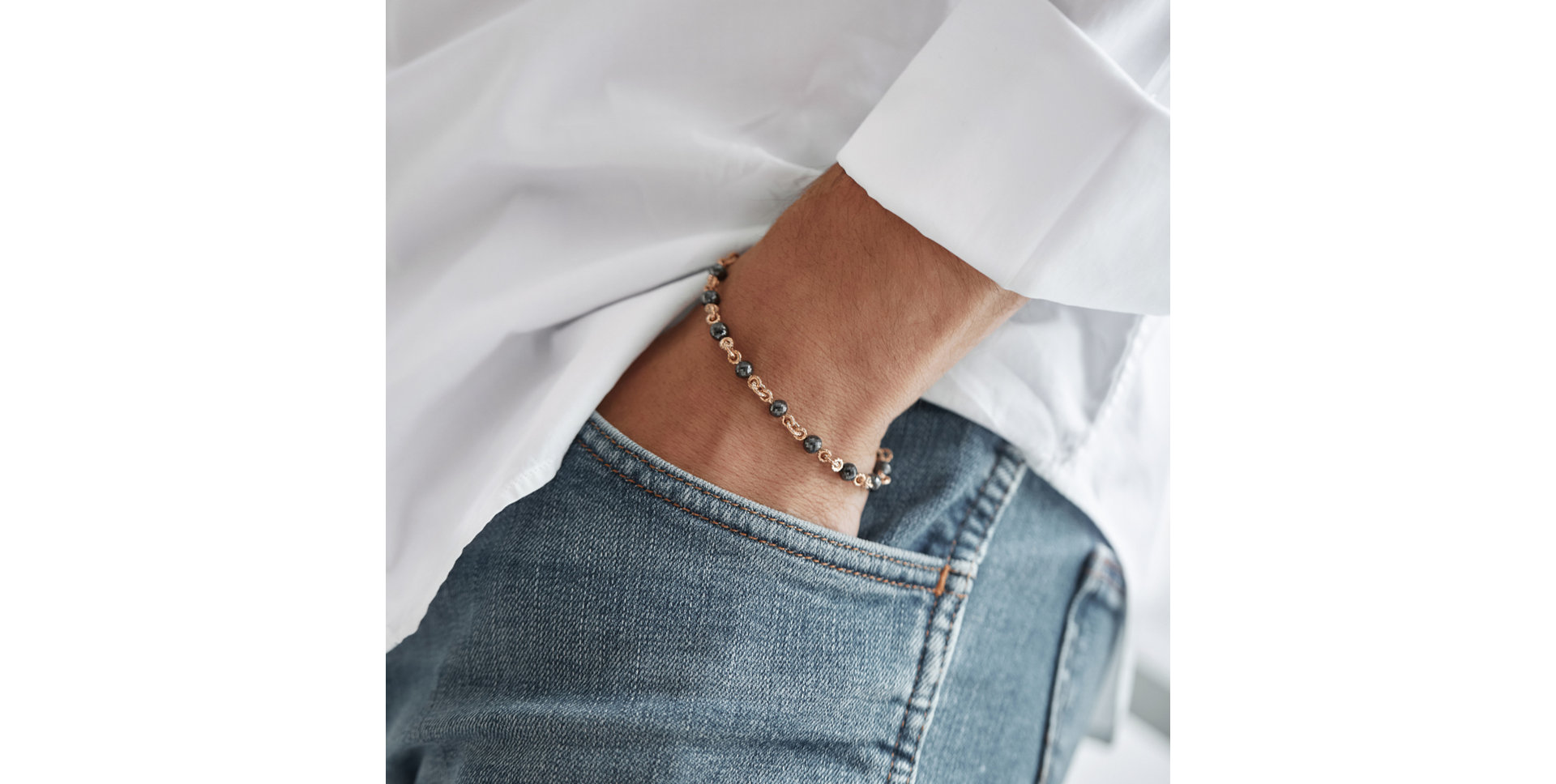 Náramok s hnedými a čiernymi diamantmi Aristide