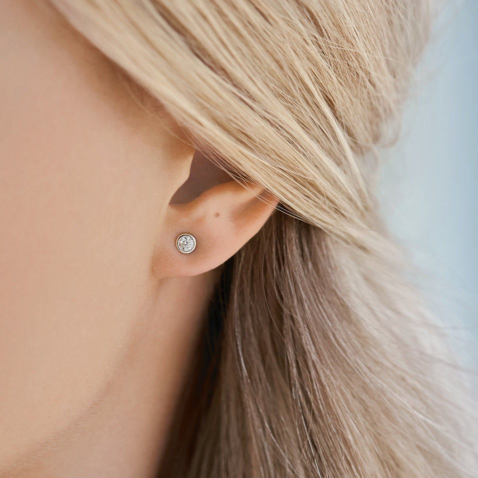 Náušnice s diamantom Shiny Dots