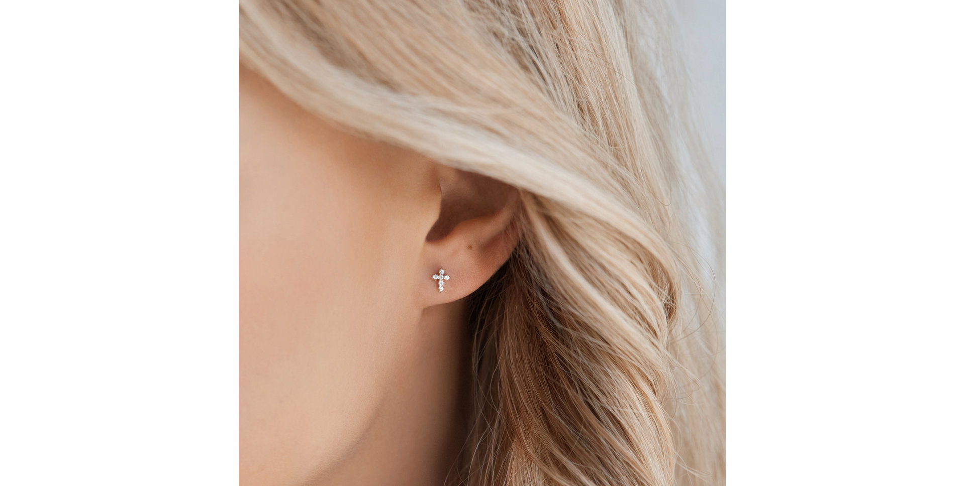 Náušnice s diamantmi Bright Cross