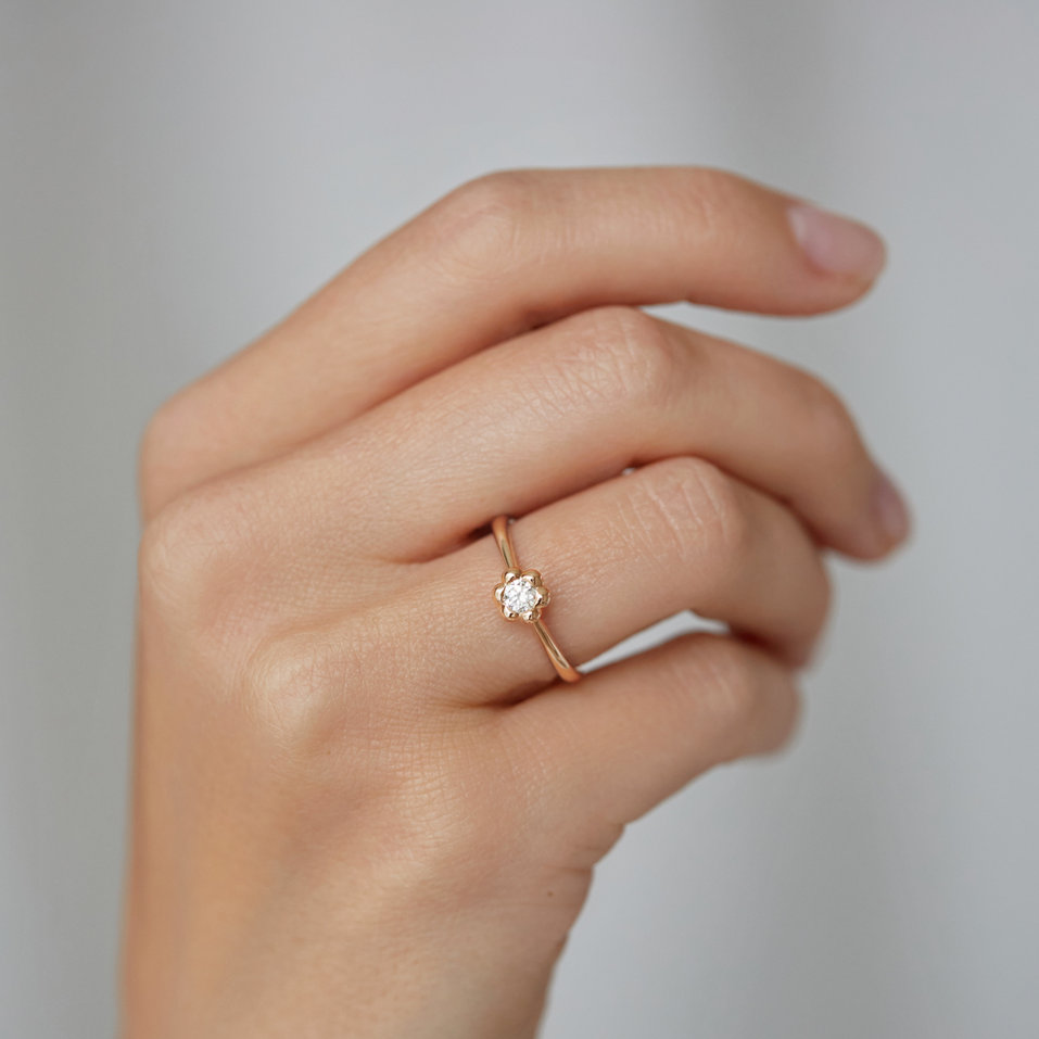 Prsteň s diamantom Blooming Love