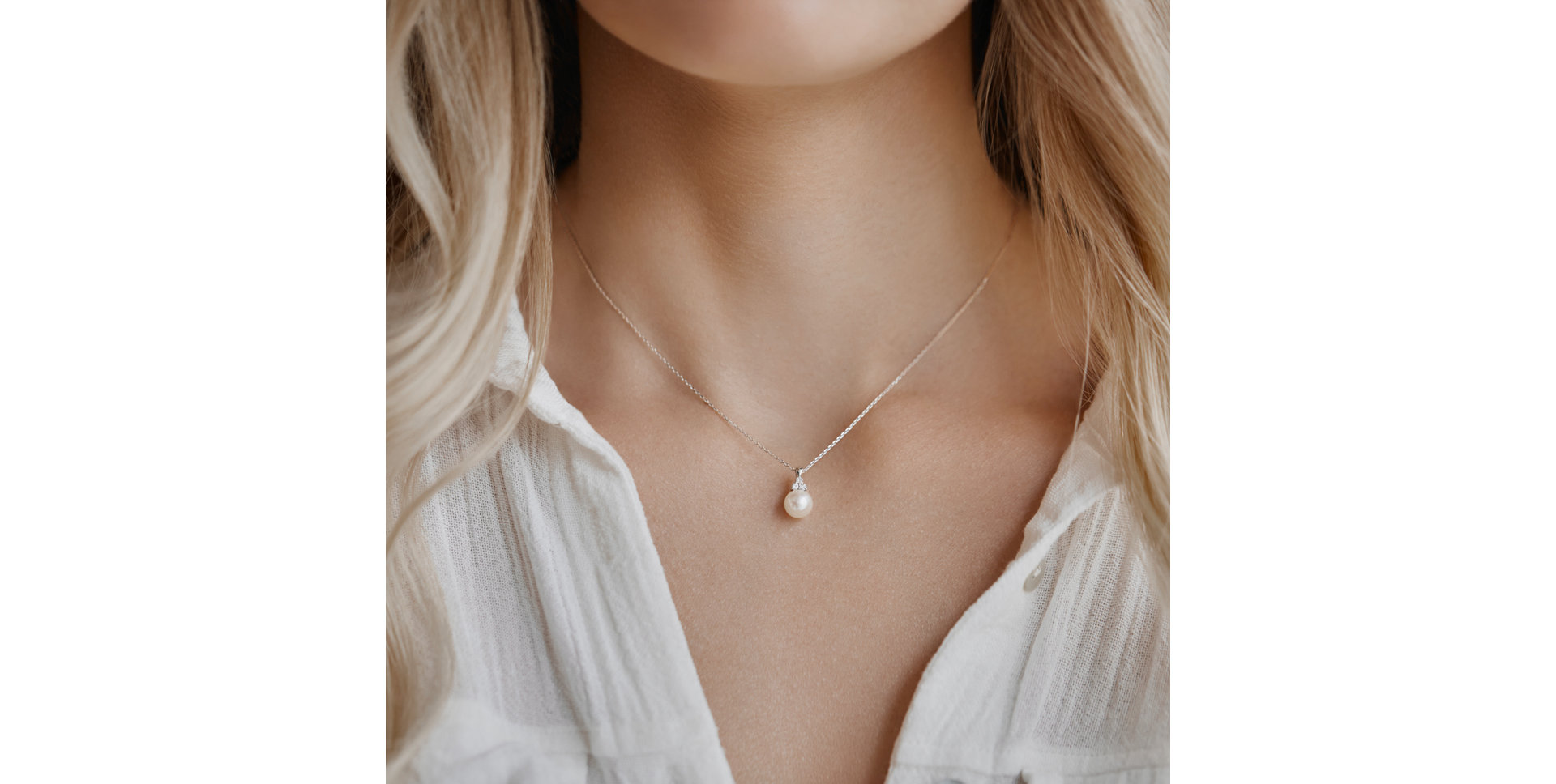 Náhrdelník se sladkovodnou bielou perlou Wonderful Lake