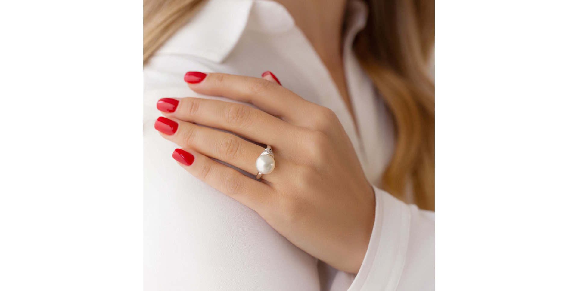 Prsteň s perlou a diamantmi Caribbean Mystery