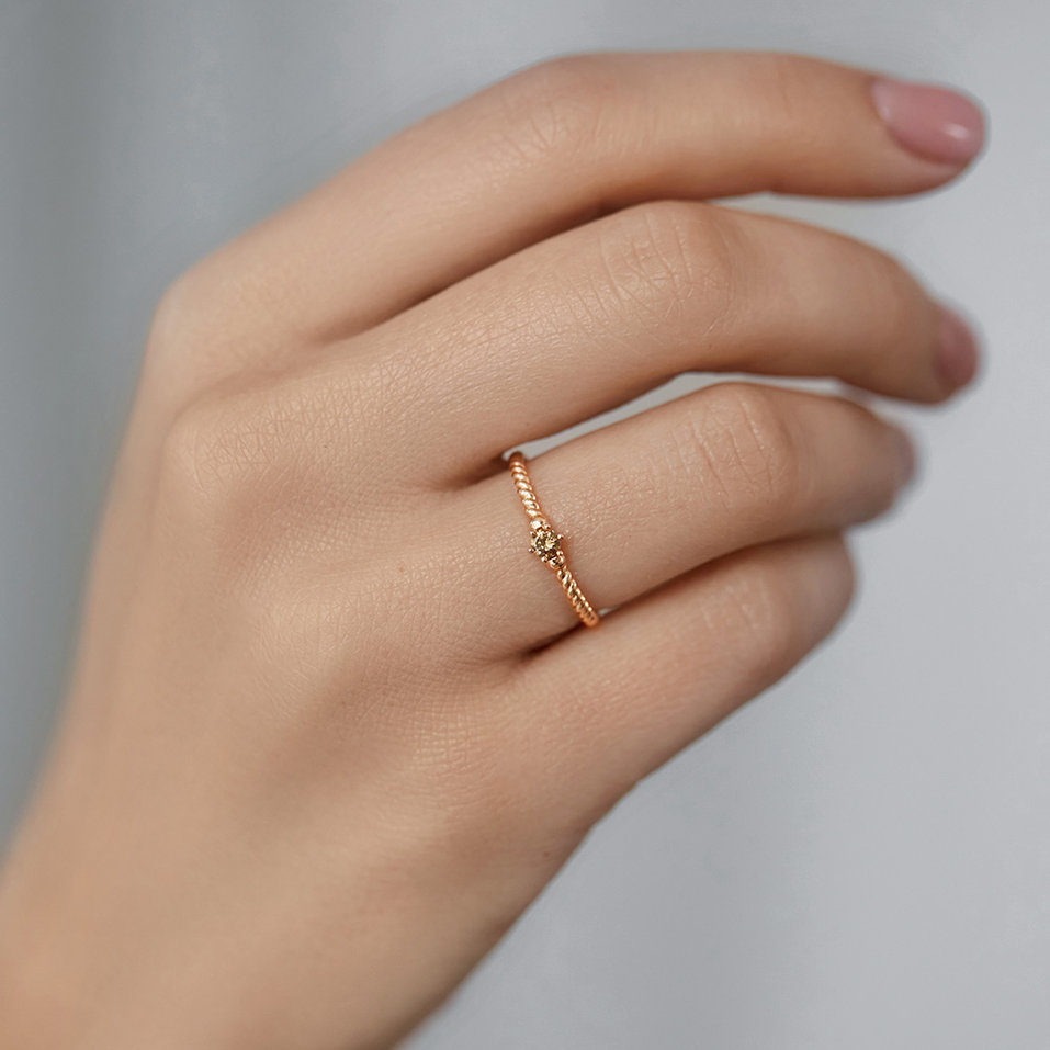 Prsteň s hnedým diamantom Unique Joy