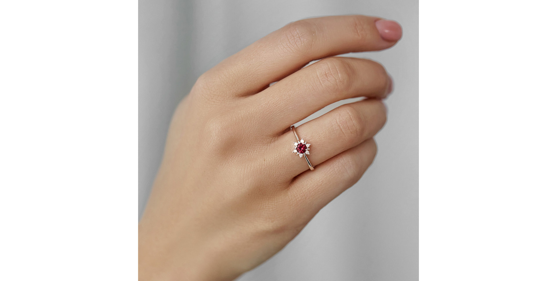 Prsteň s diamantmi a ametystom brazil Glowing Starlet
