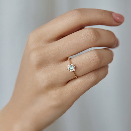Prsteň s diamantmi a ametystom brazil Glowing Starlet