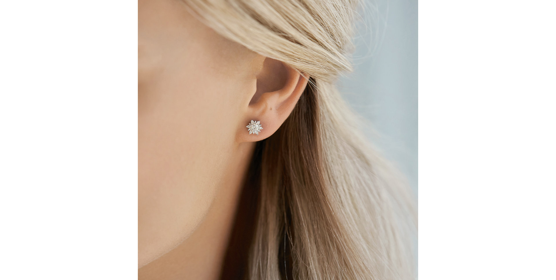 Náušnice s bielymi a hnedými diamantmi Snow Star