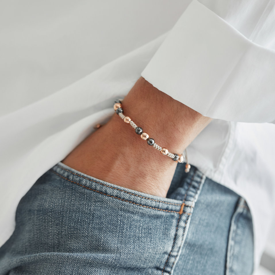 Náramok s čiernymi diamantmi Beige Mirror