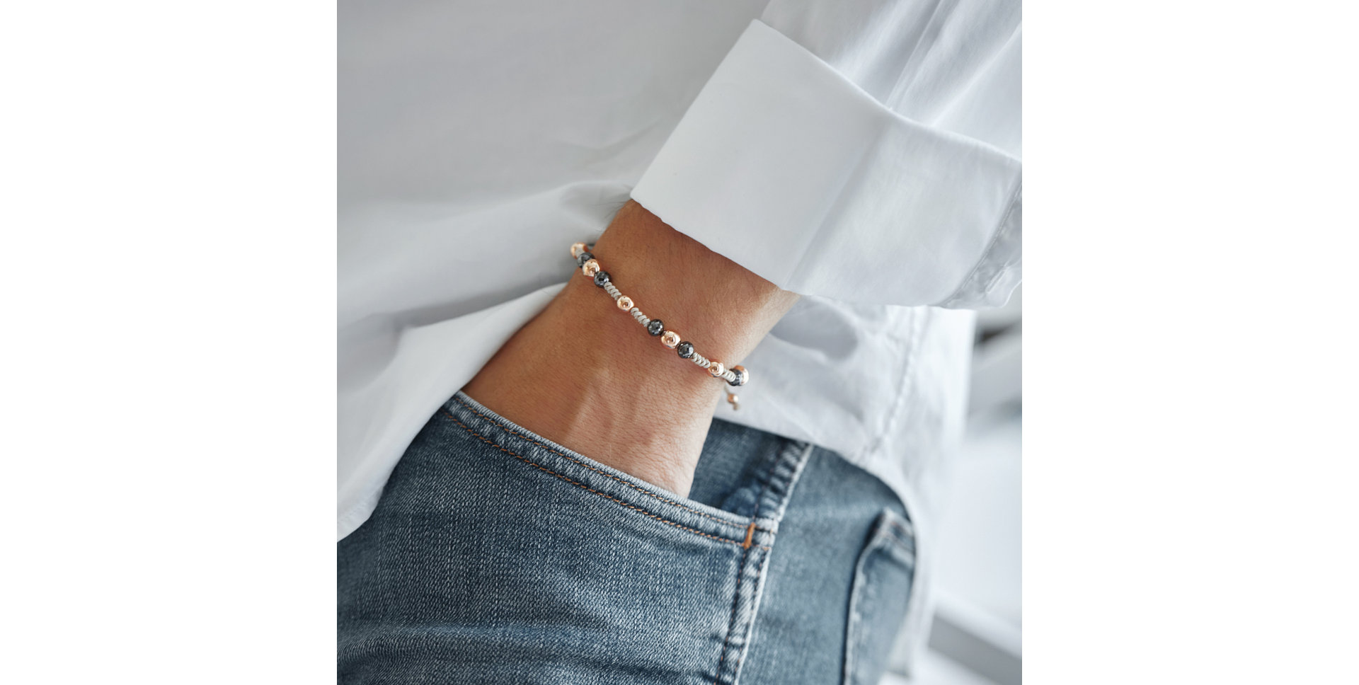 Náramok s čiernymi diamantmi Mirror Balls