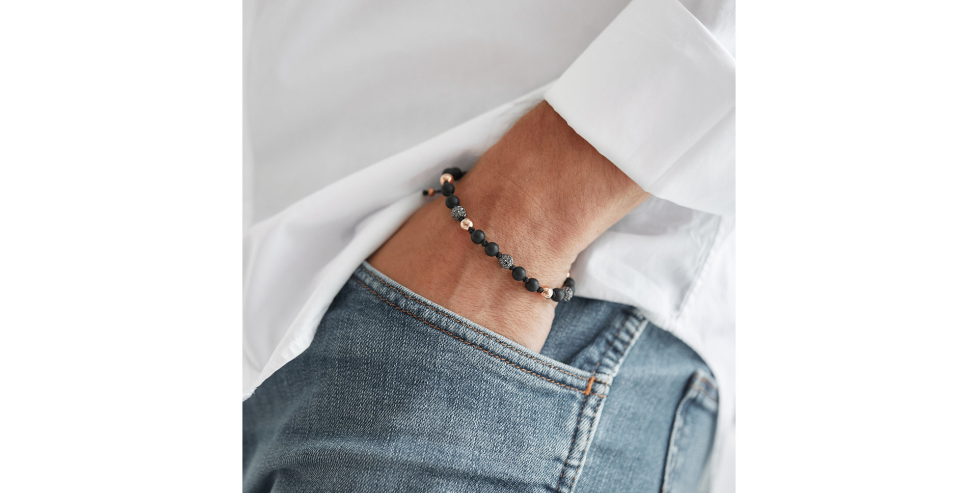 Náramok s achátmi a čiernymi diamantmi Eternal Element