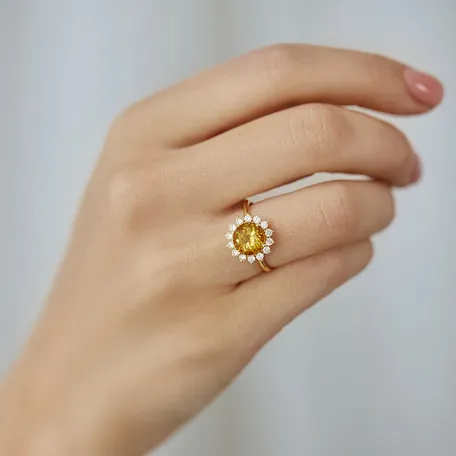 Prsteň s turmalínom a diamantmi Stellar Sun