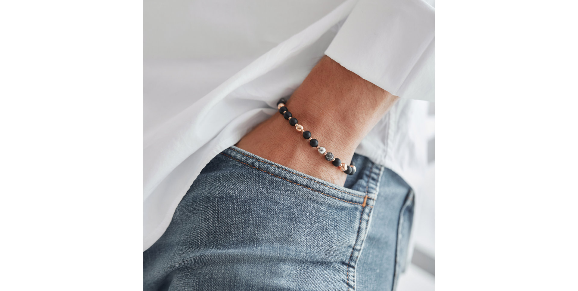 Náramok s achátmi a čiernymi diamantmi Lovely Element