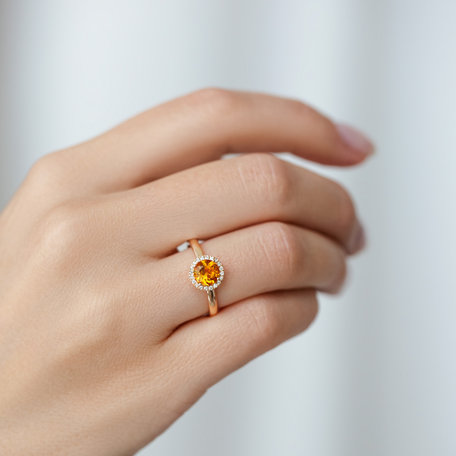 Prsteň s diamantmi a ametystom green Bonbon