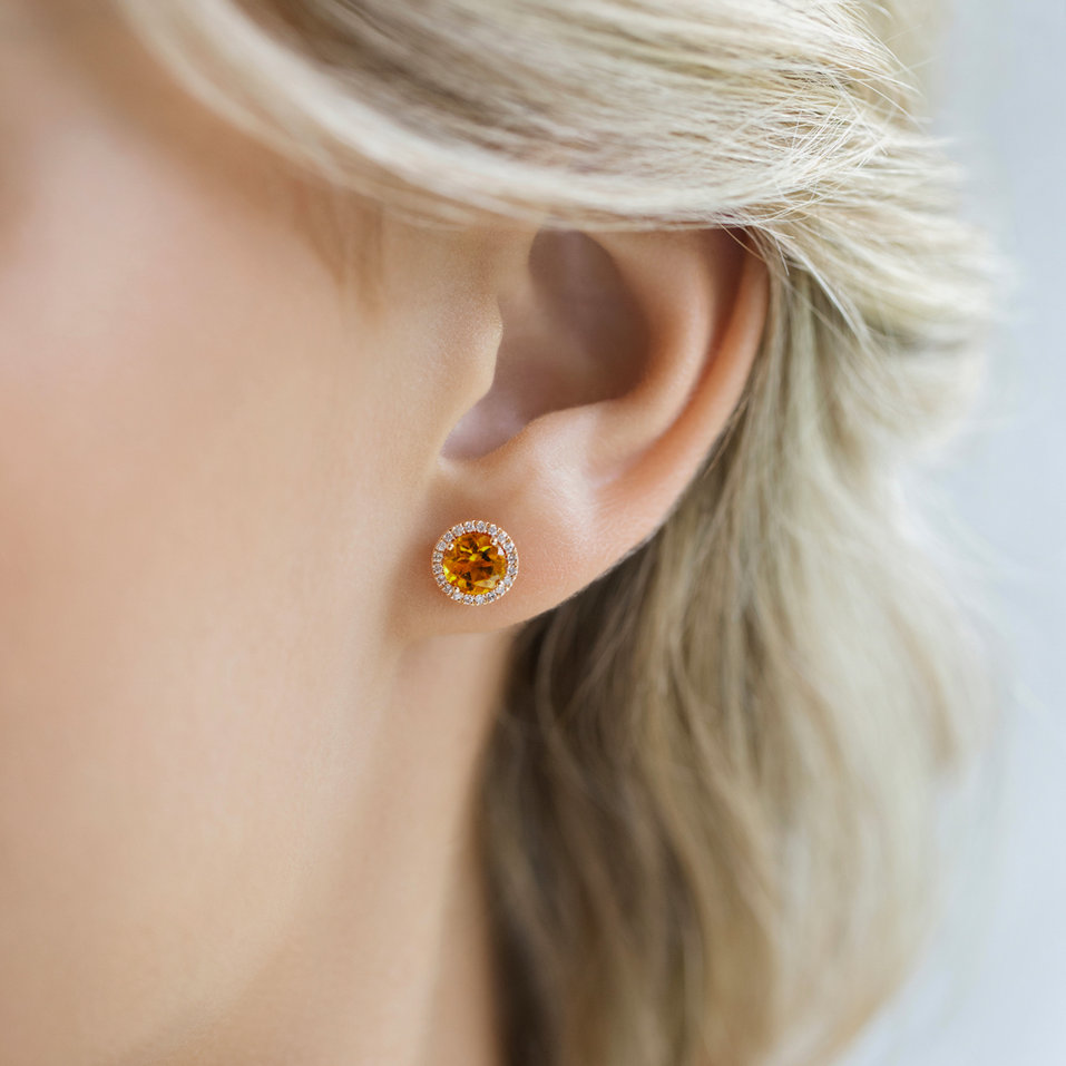 Náušnice s diamantmi a peridotom Eternal Sunshine