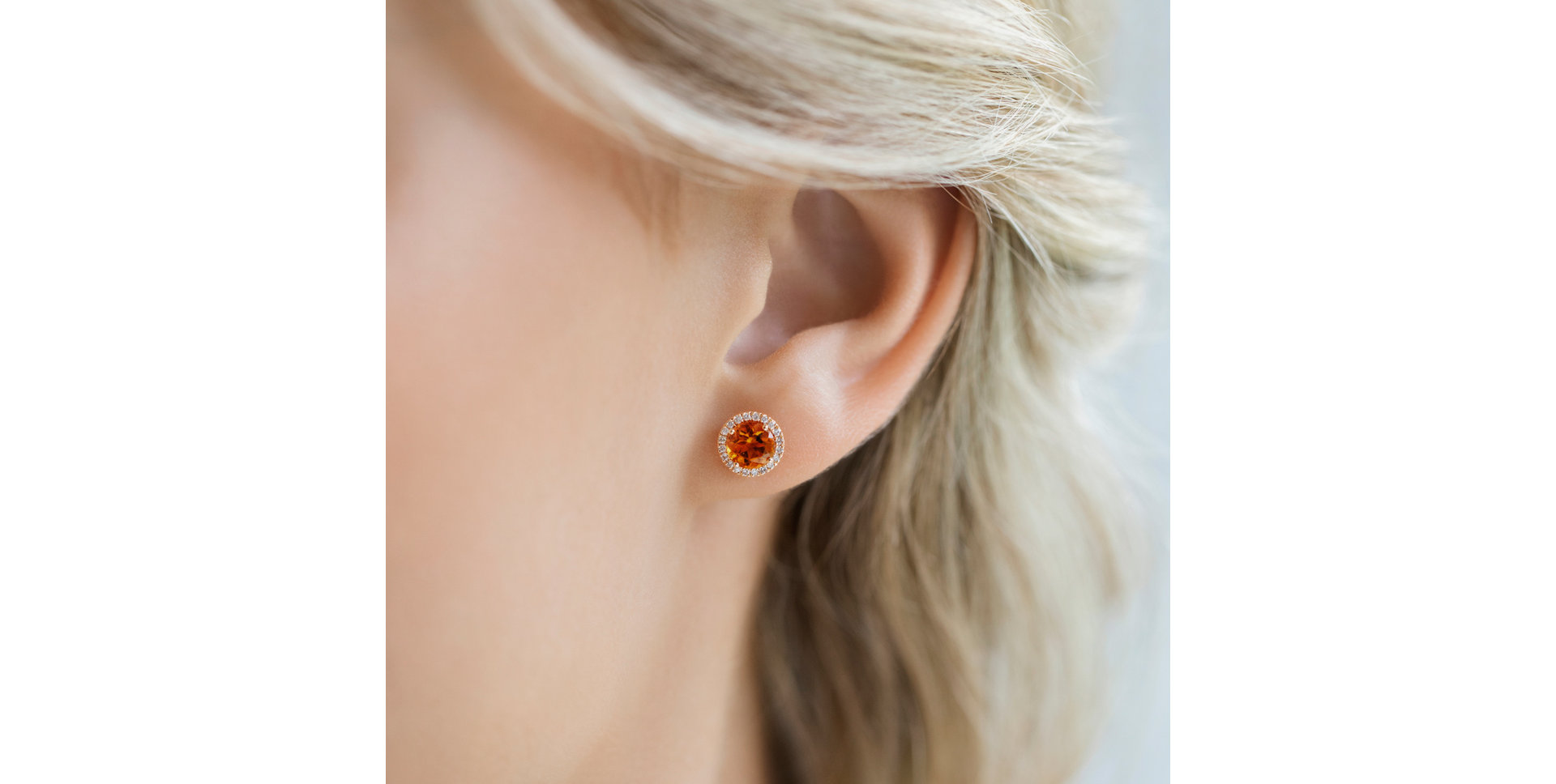 Náušnice s diamantmi a smoky quartzom Eternal Sunshine