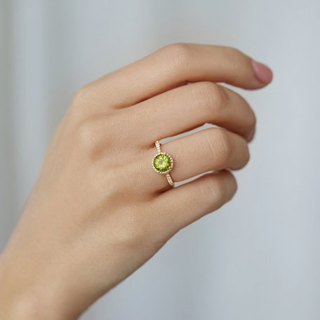 Prsteň s diamantmi a ametystom green Sparkly Bonbon