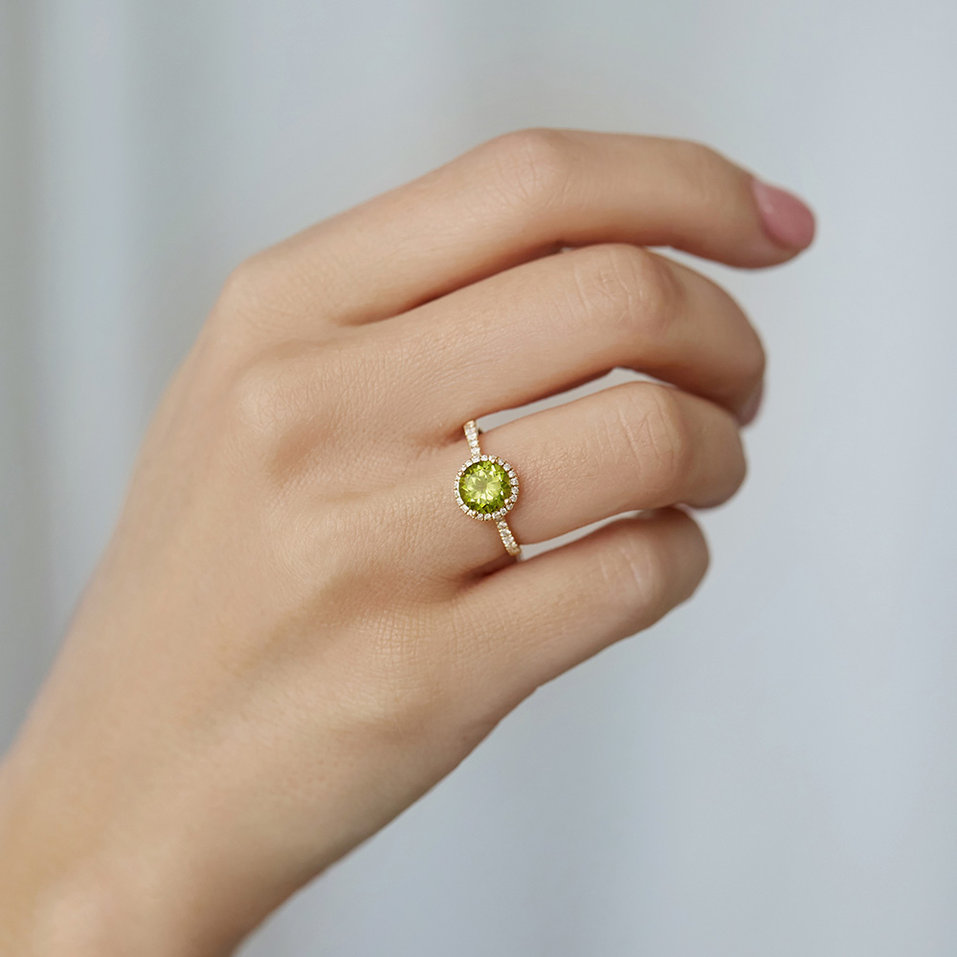 Prsteň s diamantmi a topásom sky Sparkly Bonbon