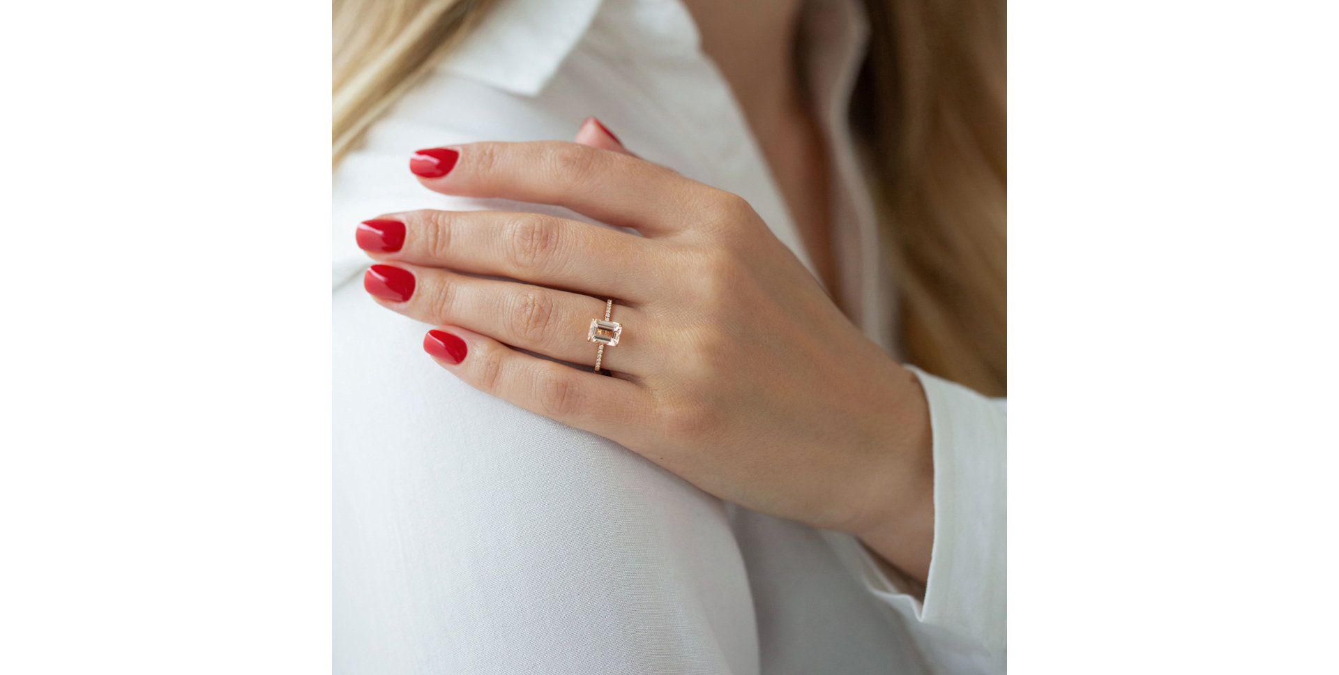 Prsteň s morganitom a diamantmi Perfect Promise