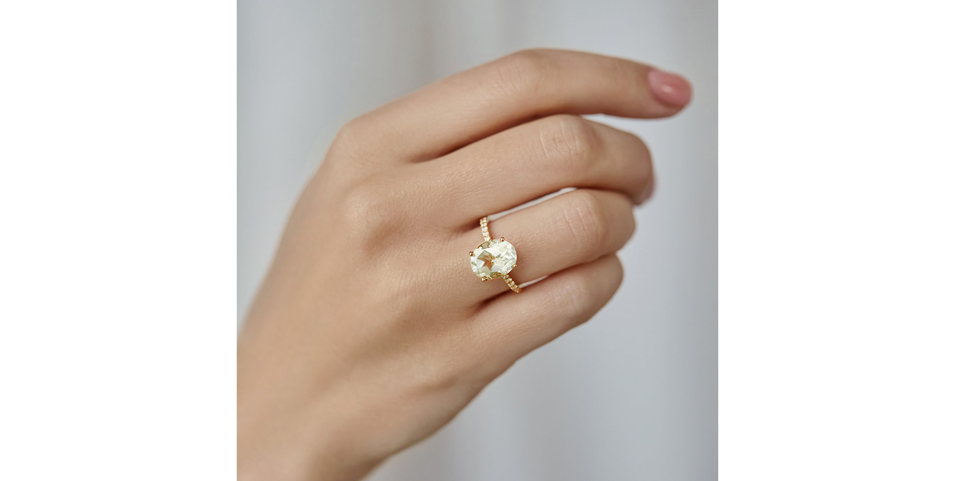 Prsteň s diamantmi a ametystom green Playful Glamour