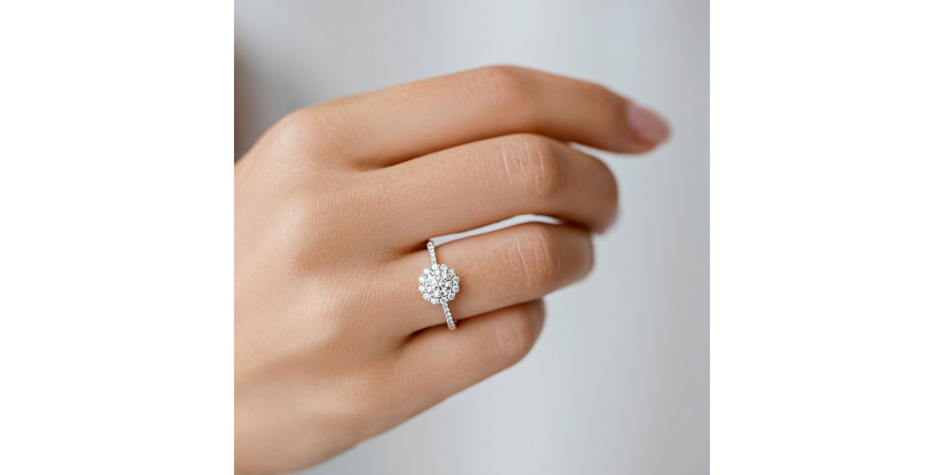 Prsteň s modrým diamantom a bielymi diamantmi Dream Sparkle