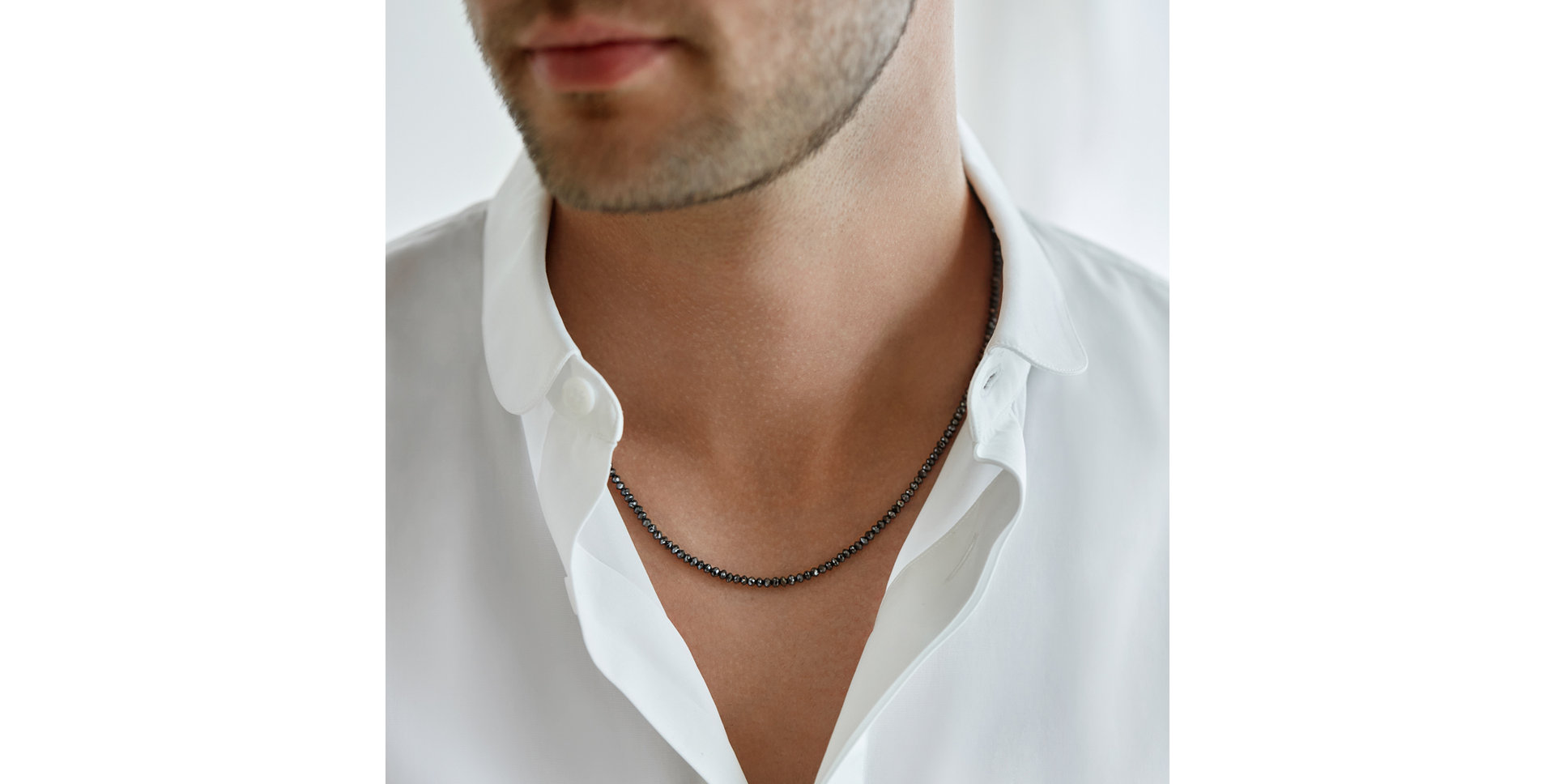 Náhrdelník s čiernymi diamantmi Bubbling Soap