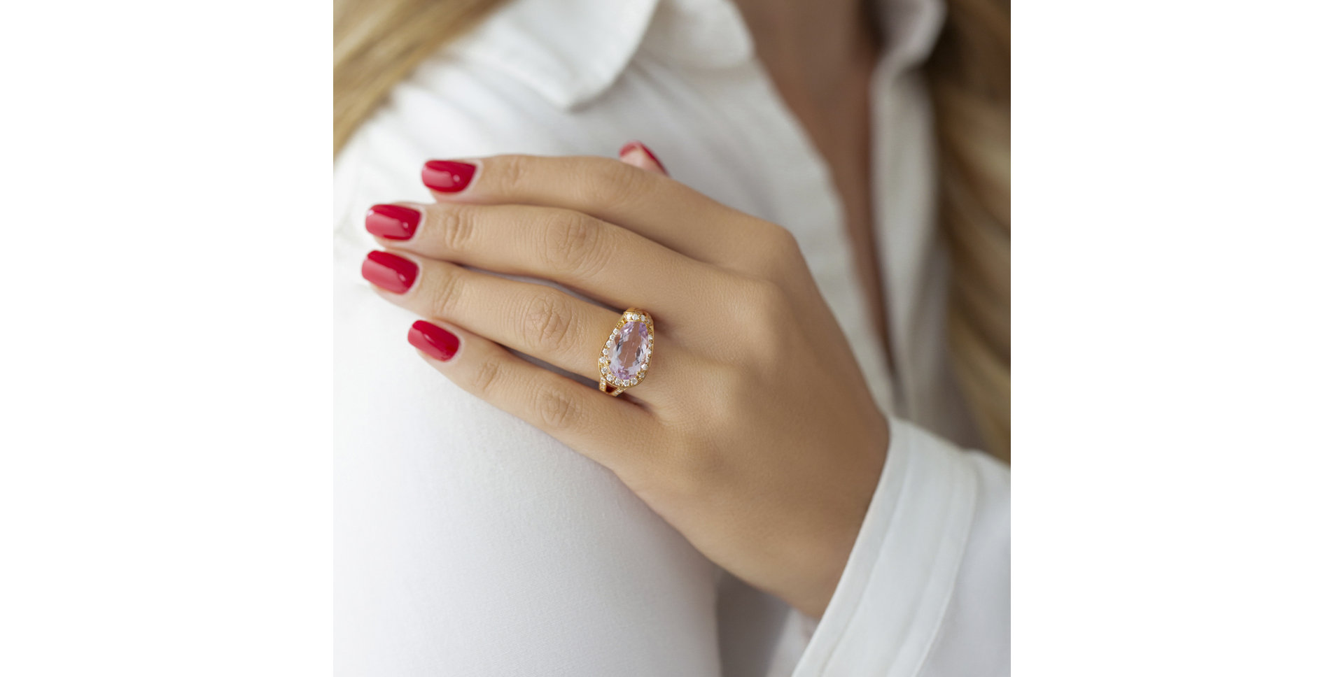 Prsteň s ametystom a diamantmi Dannell